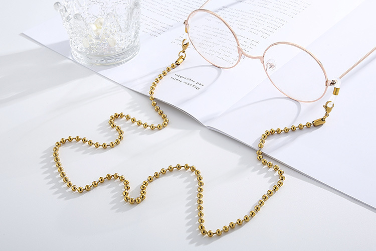 European And American Trend Titanium Steel Sunglasses Glasses Anti-skid Beads Chain Jewelry display picture 3