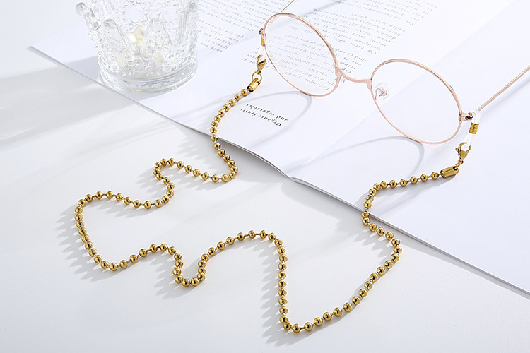 10g Weight Glasses Chain Classification 304 Stainless Steel Material Adults Gender European And American Trend Titanium Steel Sunglasses Glasses Anti-skid Beads Chain Jewelry 2