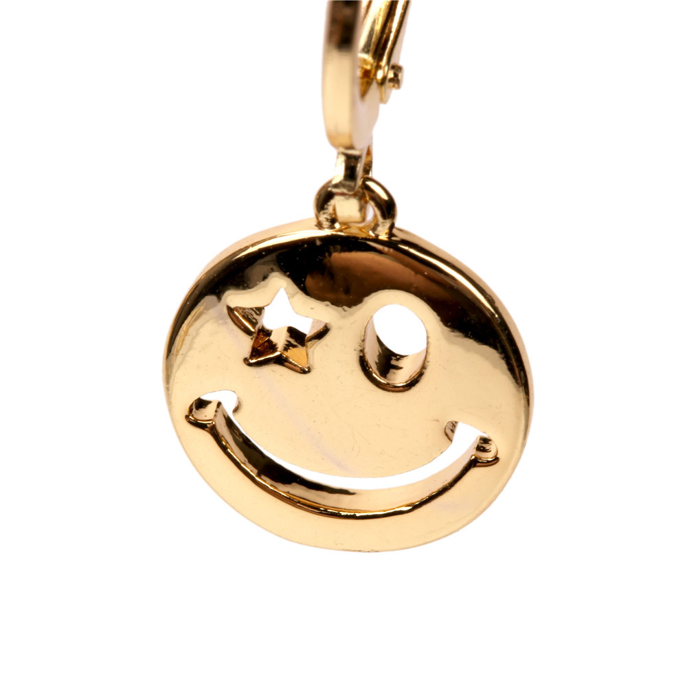 Simple Copper Gold-plated Smiley Face Necklace Earring Set Wholesale Nihaojewelry display picture 6