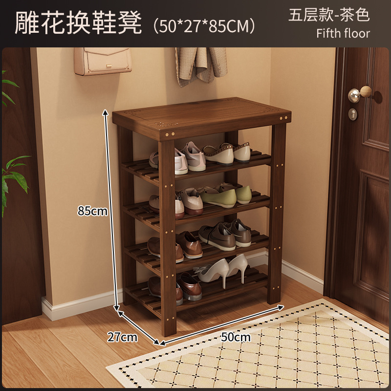 Zapatero integrado con banco para cambiar zapatos para uso doméstico en la entrada del pasillo, se puede usar para sentarse, banco de almacenamiento de zapatos de varias capas simple para apartamentos de alquiler. image 29