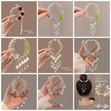 儿童丸子夹发扣高马尾固定神器高级感头饰气质女童半扎盘发发抓