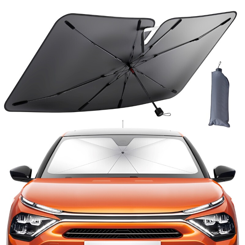 Cross-border car sunshade for front windshield, sun protection, heat insulation, sun-blocking curtain, car interior windshield cover, sunshade umbrella gadget
