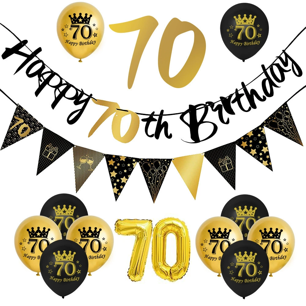 Amazon взорвал черный золотой цифровой баннер на день рождения воздушный шар набор happy 30th birthday баннер