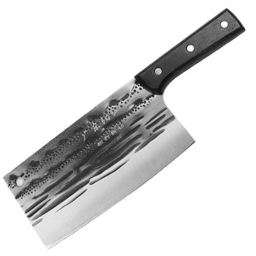 Kitchen knife with solid wood handle, hand-forged landscape pattern meat cleaver, chef bone knife, household chopping knife