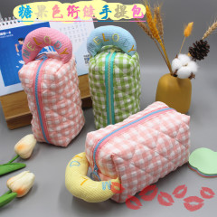 ins high-looking small fresh Korean style cosmetic bag embroidered cotton handbag cosmetics storage bag women