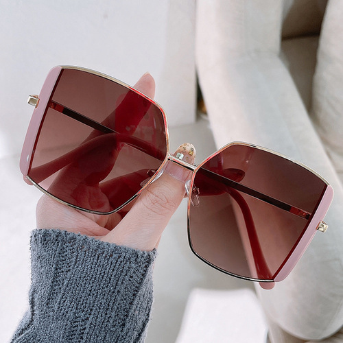 New large-frame square sunglasses, Korean version, trendy, big face, sun protection, sunshade, ladies street photography, sunglasses, glasses, drop shipping