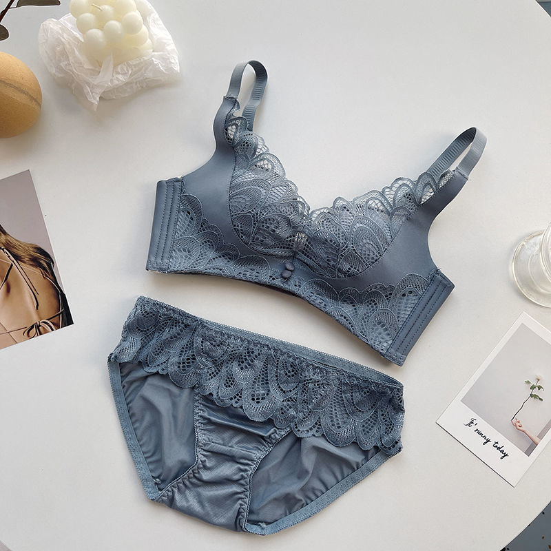 智贝SKU图_7乳胶内衣女小胸聚拢无钢圈调整型蕾丝美背胸