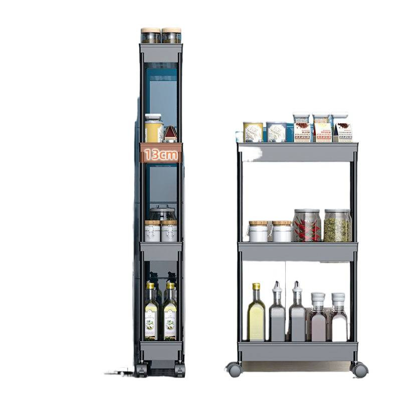 Estante de almacenamiento multicapa de cocina doméstica estante de almacenamiento de carro pequeño estante de almacenamiento de cestas de verduras estante de almacenamiento de inodoro