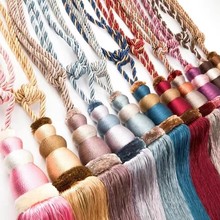 跨境现货一对北欧流苏绑带挂球窗帘扣扎束带辅料配件窗帘绑带批发