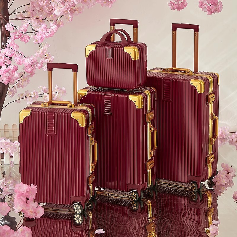 웨딩 수하물 케이스 Dowry 케이스 레드 수하물 케이스 여성 수하물 웨딩 코드 신부 Dowry 케이스 페어