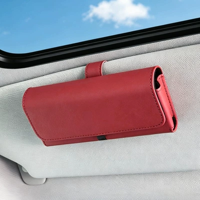 In-Car Sunglasses Storage, Glasses Clip, Car Glasses Clip/Bill Clip - wine-red