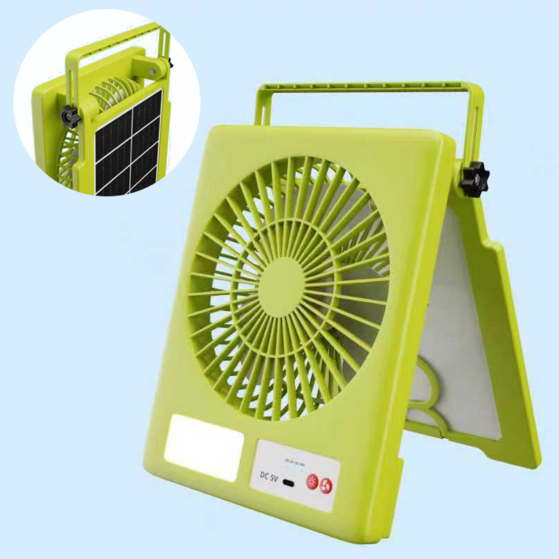 Lámpara de Ventilador Solar para Camping, Plegable, Portátil, Carga USB, para Exteriores