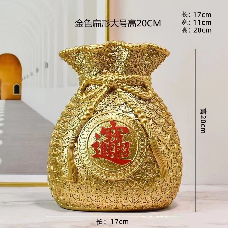 Chino suerte bolsa florero resina decoración casa fortuna significado bolsa de ahorro de la sala de TV decoración del gabinete