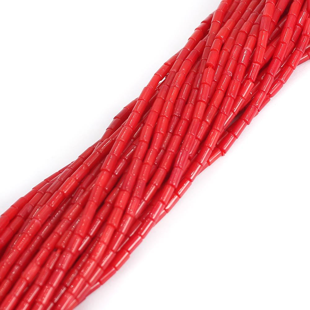 bamboo Coral loose beads 2x 4mm tube Red Sea bamboo jewelry accessories bracelet necklace semi-finished products