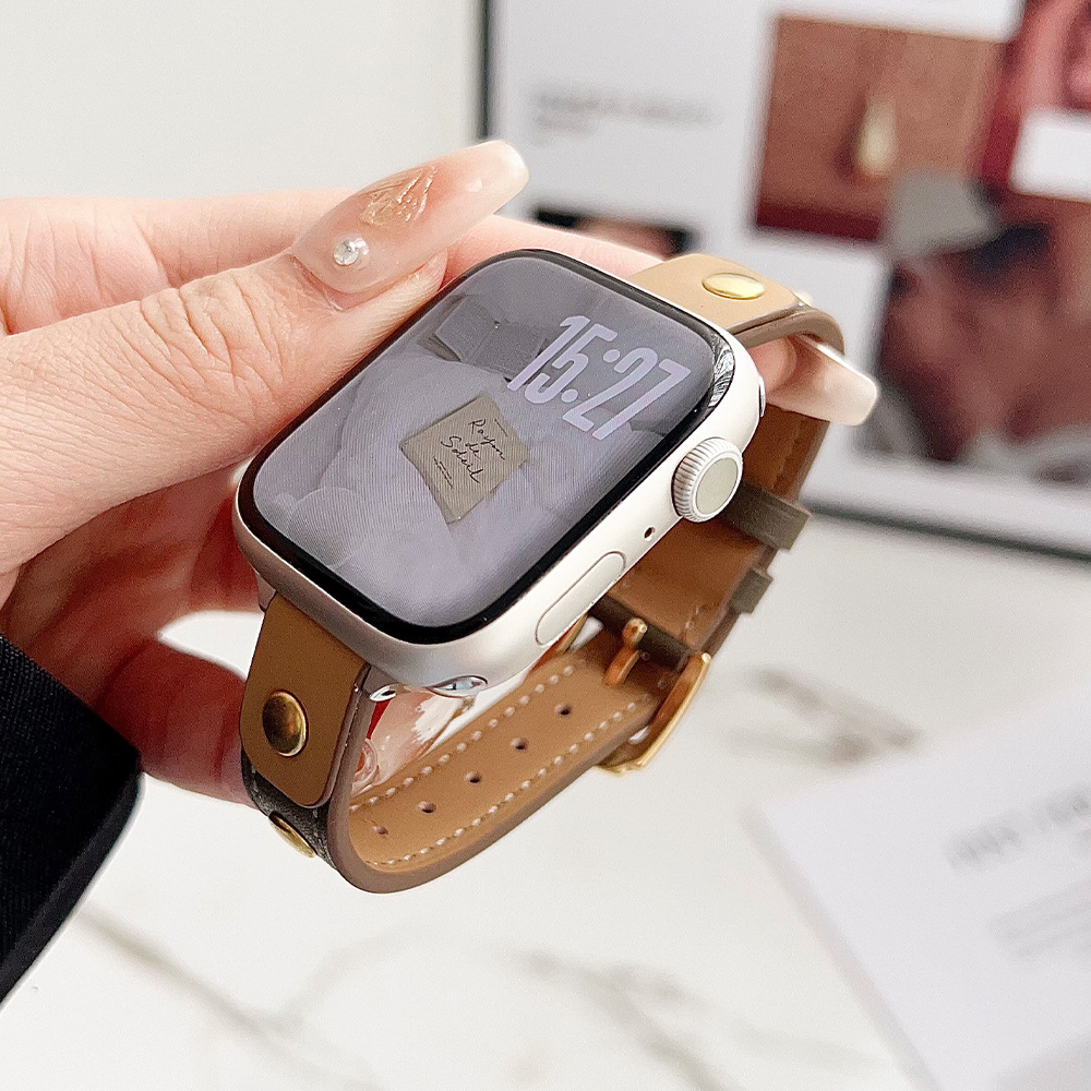 30g Weight Watch Strap Classification Genuine leather Material Round Pattern Casual, Simple Style Style Casual Simple Style Round Watch Strap 15