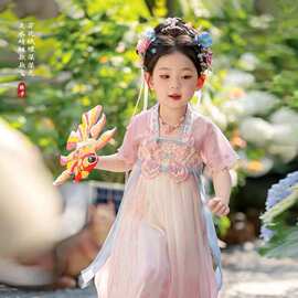 2026夏季新款女宝古风汉服超仙飘逸襦裙小女孩中国风唐装超仙襦裙