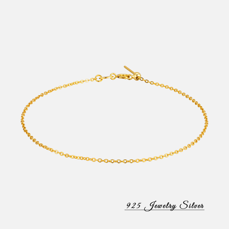 925 Sterling Silver Simple Adjustable Plain Chain DIY Necklace Bracelet with Universal Chain All-match Cross Chain Bracelet Wholesale