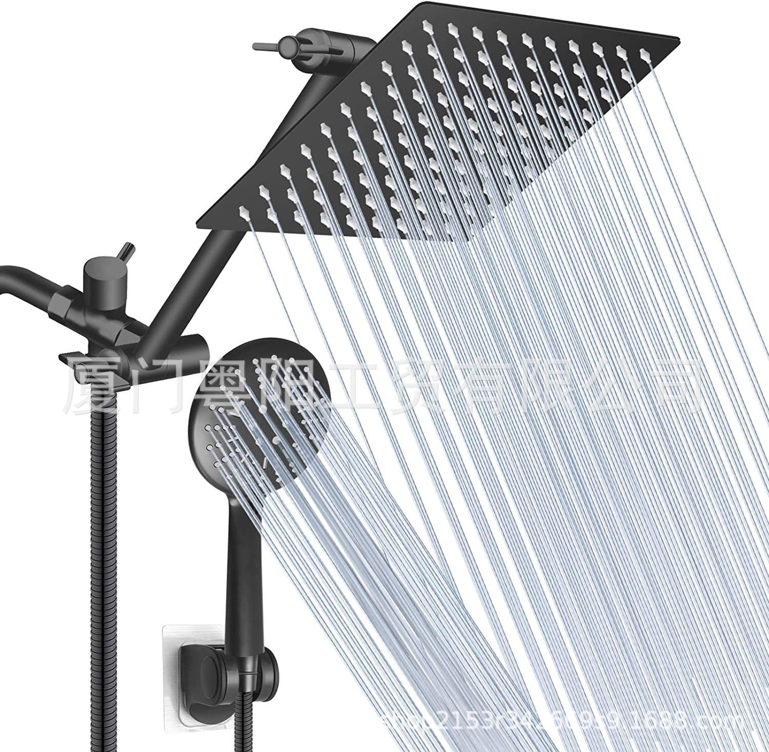 Amazon Bestseller 3 Function Handheld Showerhead 8/10/12-inch Elegant Black shower head Set wholesale details Picture
