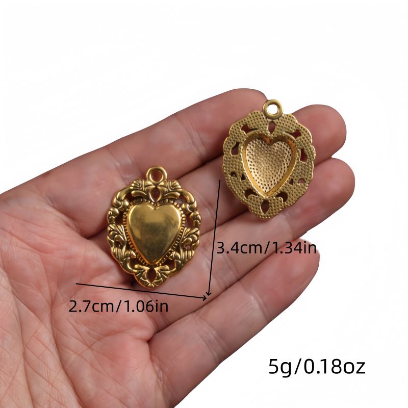 Transfronterizos 10 estilos de oro antiguo colorado colgante de aleación del corazón sagrado DIY encanto joyería accesorios metálicos