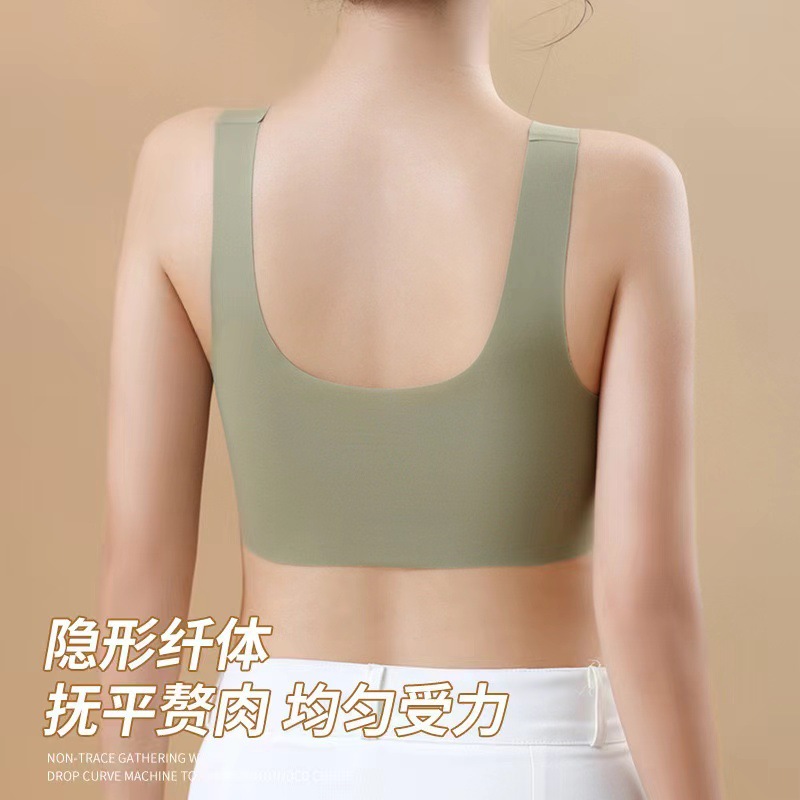 Ropa interior de belleza sin marca de espalda femenina sin anillo de acero chaleco tipo taza fija gran pecho pequeño pecho colateral anti-prolapso bra