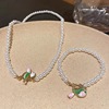 Painted bracelet from pearl, brand small design advanced chain for key bag , Korean style, high-quality style, flowered