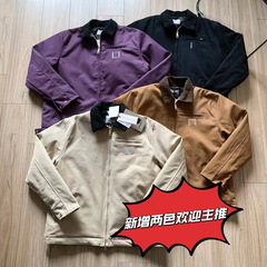 Kahah Coat Men and Women's Couple Detroit Heavyweight Collar American Retro Interstellar Travel Workwear Jacket Cotton Coat 