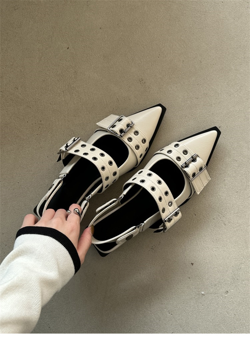 French style small fragrant pointed toe Mary Jane shoes retro medium thick heel single shoes for women 2024 spring and summer _voghion.com