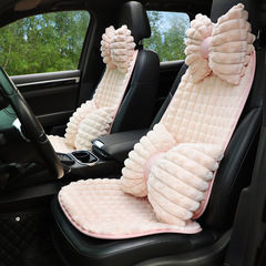 Car Seat Cushions for Winter Imitation Rabbit Fur Plaid Car Seat Covers Simple Car Seat Cushions for All Seasons
