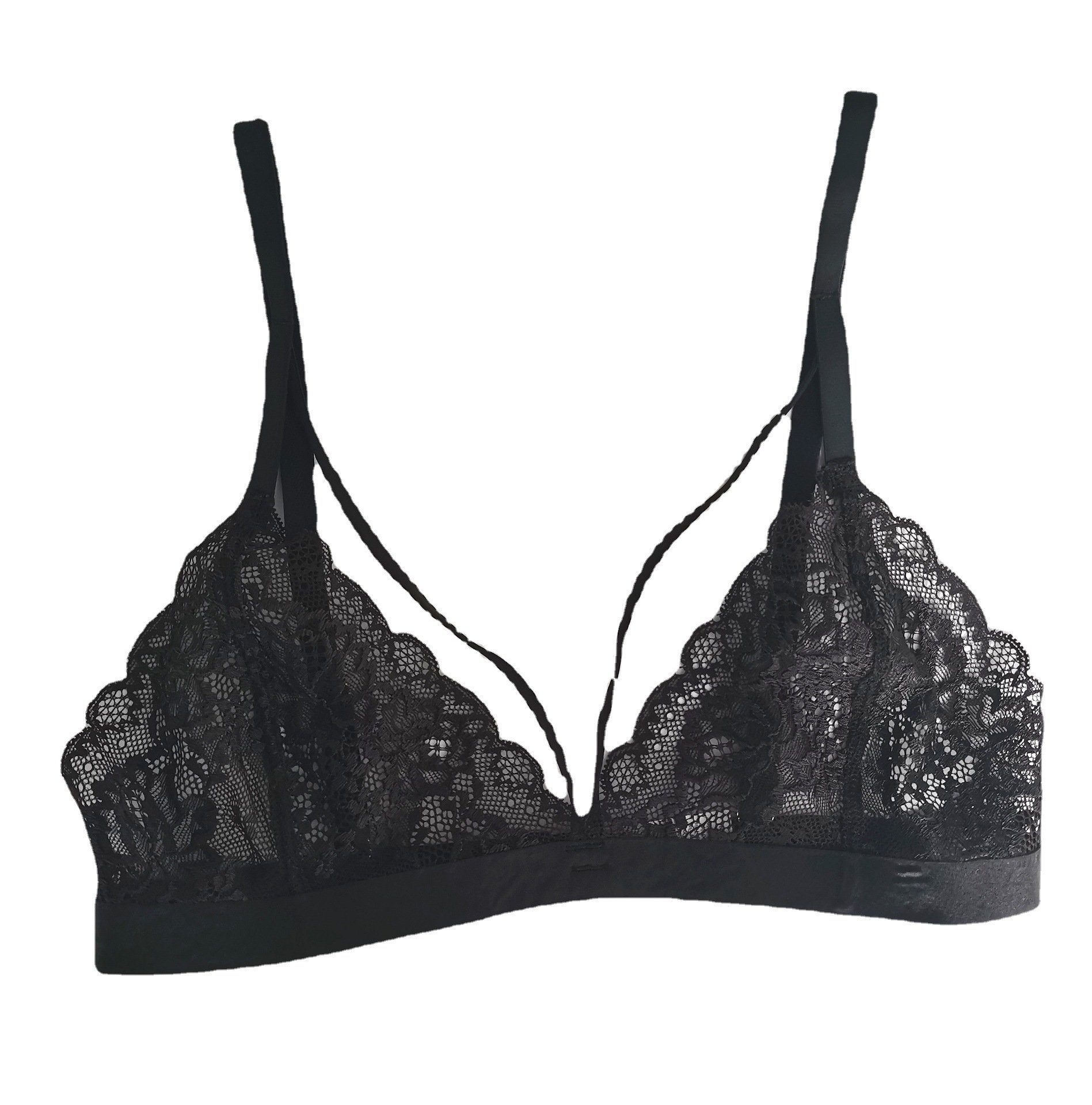 蕾絲內(nèi)衣鏤空透視性感文胸薄款bras無鋼圈法式內(nèi)衣女批發(fā)定制外貿(mào)