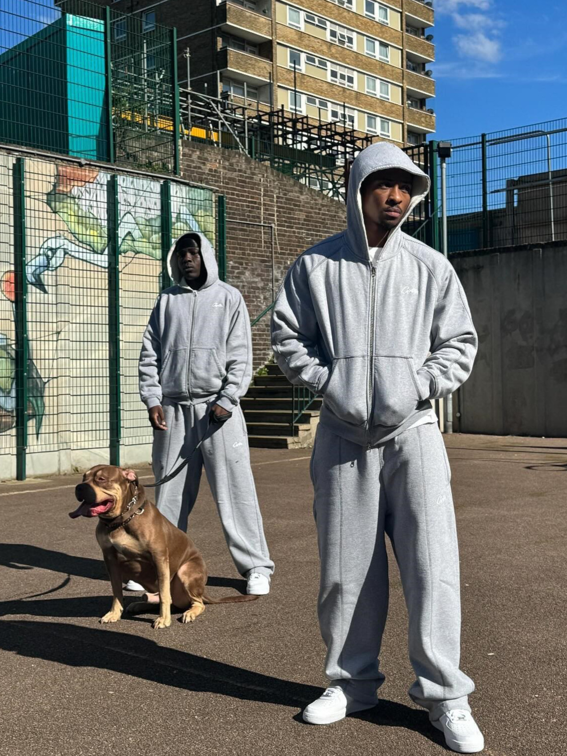 高质量Corteiz美式hiphop嘻哈街舞刺绣字母针织卫裤男运动束脚裤