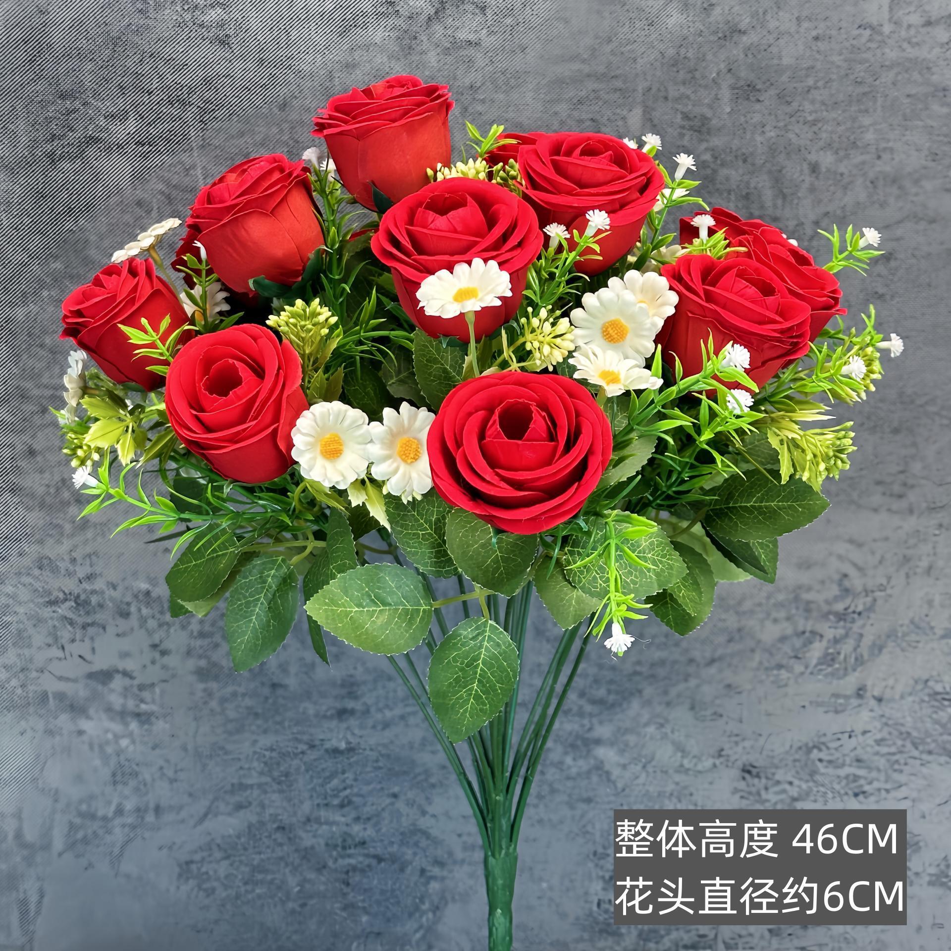 Simulación 18 tela de terciopelo rosa boda decoración del hogar decoración de mano mano flor props adornos falsos flor al por mayor