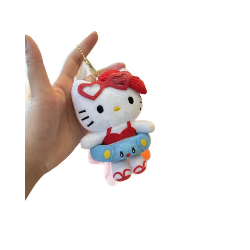 漫画水泳リングキティペンダントぬいぐるみかわいい新しいハローキティスクールバッグペンダントキーホルダー人形|undefined