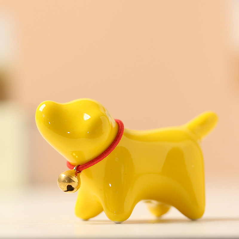 Cerámica lindo cachorro decoración mascota juego de té placa vista decoración de escritorio juego de té accesorios Casa Animal artesanía creativa