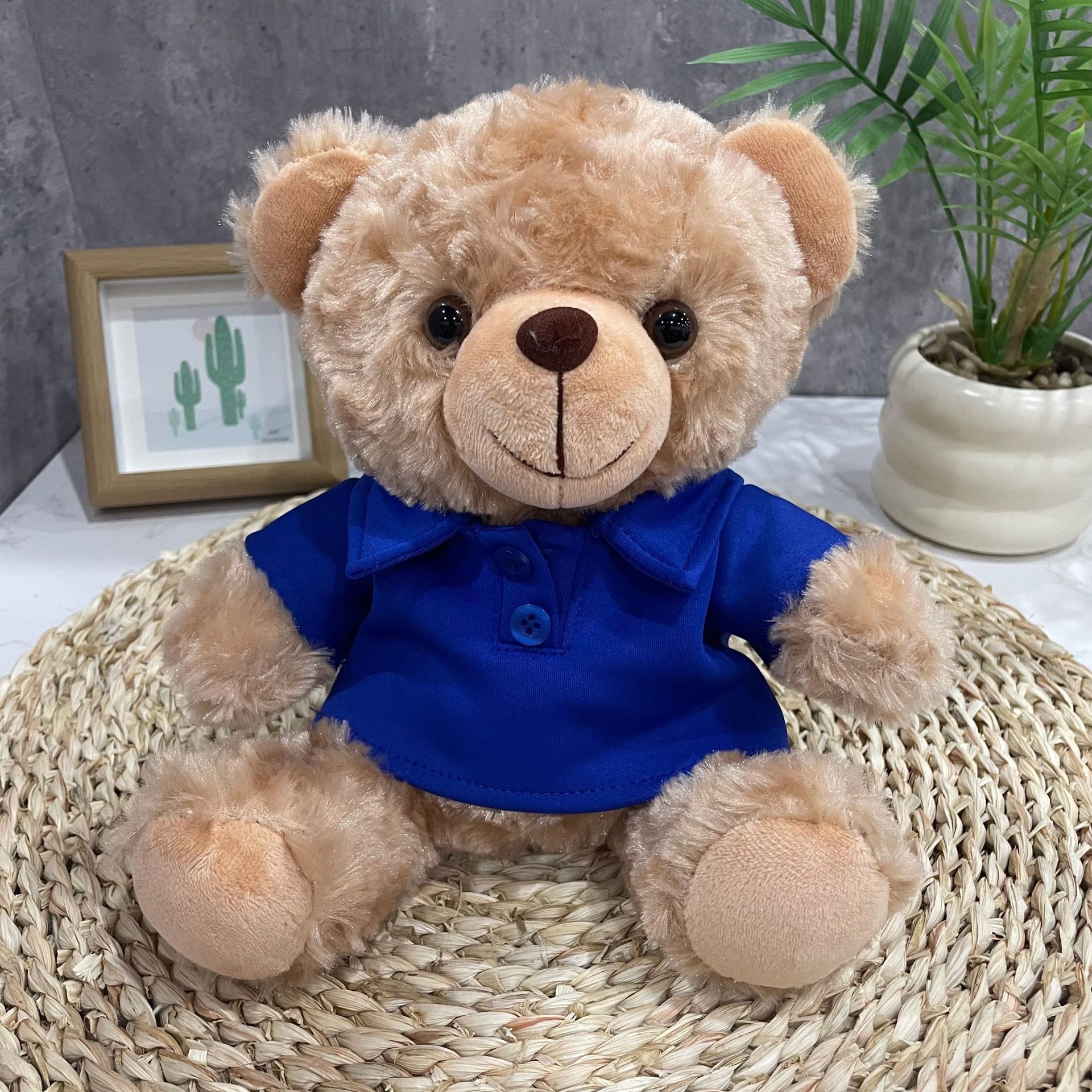 Teddy Bear se puede imprimir LOGO evento de vacaciones muñeca regalo para el hogar adornos de escritorio abrazar juguetes de peluche