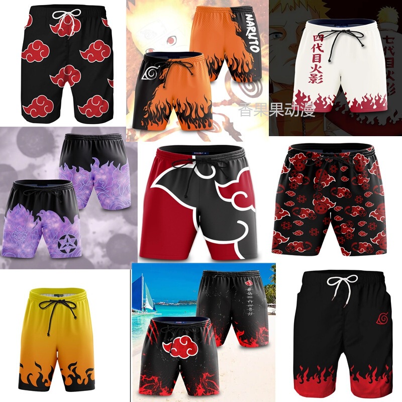 Cross-Border Naruto 3D Digital Printing Men's Vacation Beach Pants Summer New Casual Sports Shorts Wholesale