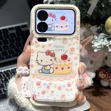 生日蛋糕KT猫适用苹果17promax防摔手机壳小米华为镜面支架软壳13