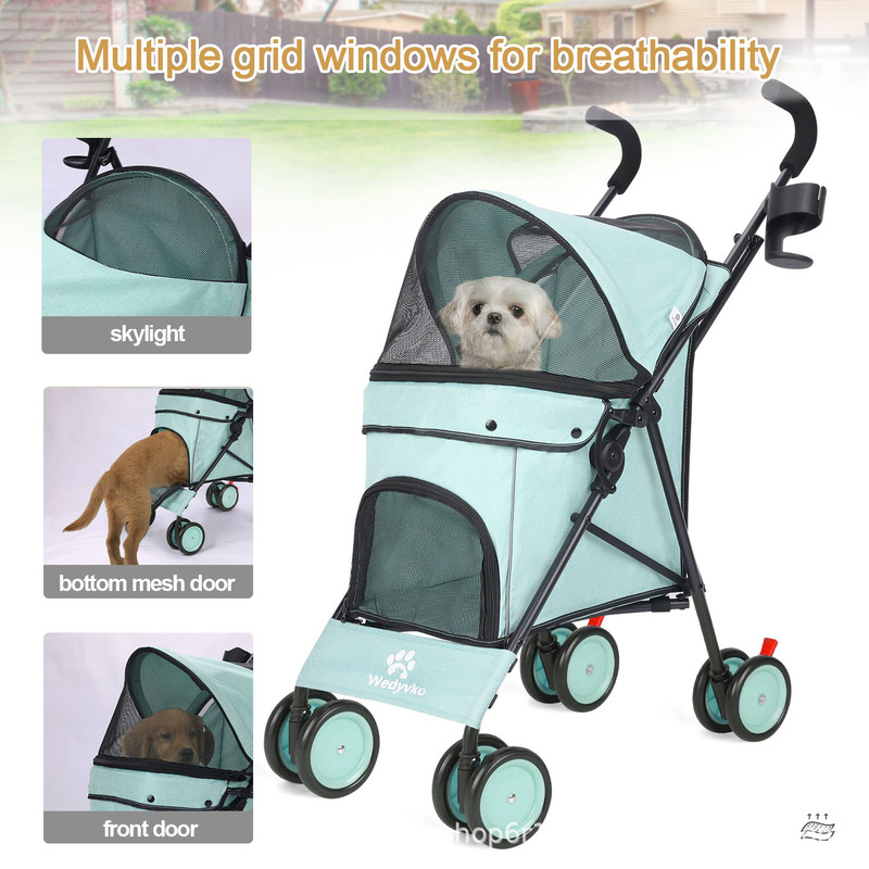 Pet Stroller for Small and Medium-Sized Dogs, Corgi and Teddy, Can Be Folded with One Click, Lightweight Foldable Stroller for Dogs and Cats When Going Out