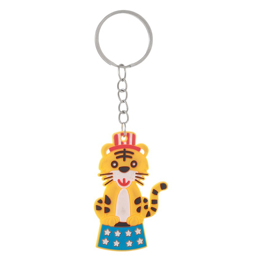 Amazon New Arrival Circus Keychain Clown Elephant Tiger Pendant Children Cartoon Accessories Party Small Gifts