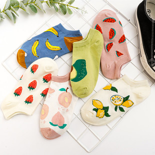 Summer New Fruit Boat Socks Japanese Style Ins Shallow Mouth Thin Women's Cute Socks Korean Style Socks Student Cotton Socks