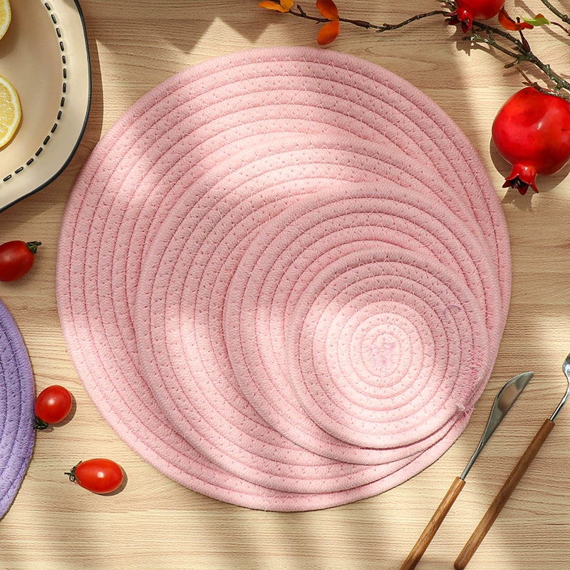 Теплоизоляционные подставки для столов для столов для домашней кухни сплошной цвет простой ветровой столовый коврик круглый жаростойкий подстаканник для четырех сезонов универсальный столовый коврик