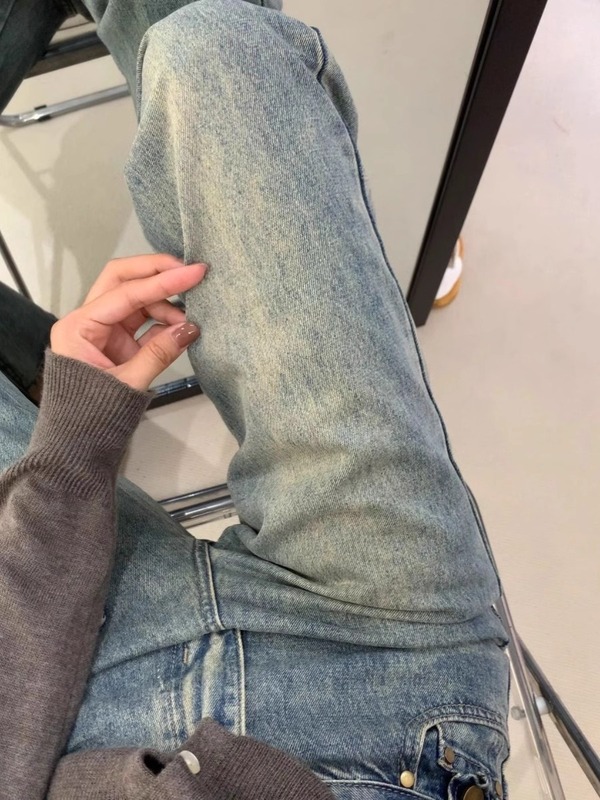 高腰直筒牛仔裤女款秋季2025新款宽松阔腿显瘦直筒裤女裤子女款|undefined