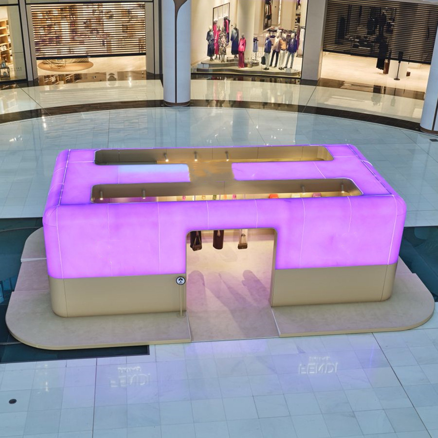 企业展厅快闪店设计搭建高端快闪店制作厂家中岛圆形展示台-阿里巴巴