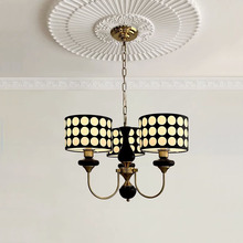 中古实木客厅欧式吊灯法式餐厅卧室复古vintage美式侘寂新款灯具