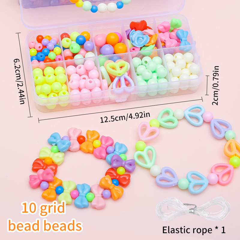 Fabricantes de juguetes de cuentas para niños pulseras diy paquete de material hecho a mano 10 cuentas caja de regalo al por mayor