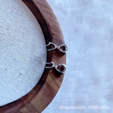 S925 吊坠夹扣翡翠玉石扣头首饰配件精致小巧