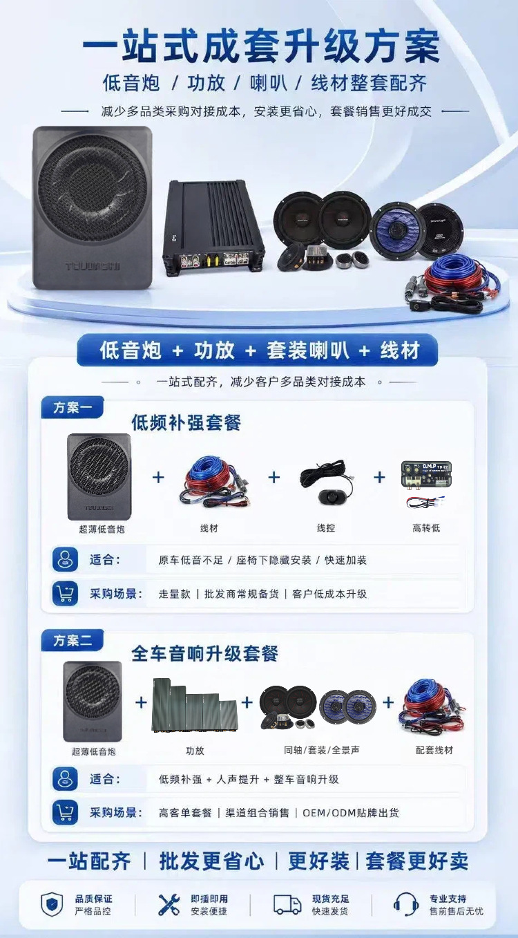 Source Factory 10inch Active Ultra-Thin Under-Seat Subwoofer High-Power Pure Bass Car Audio System Wholesale in Stock