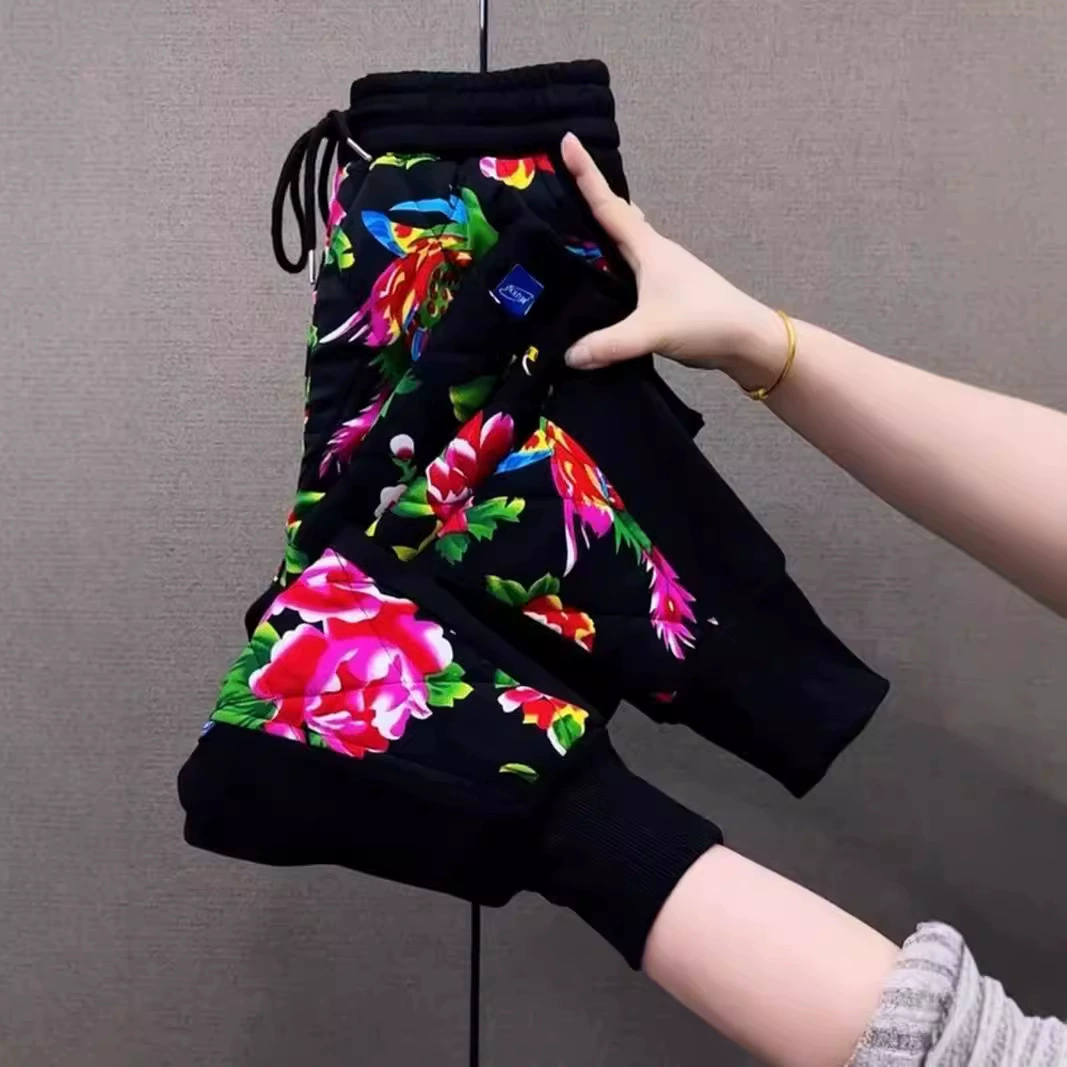 Новогодние рубашки весенние новые повседневные брюки женские утолщенные без бархата