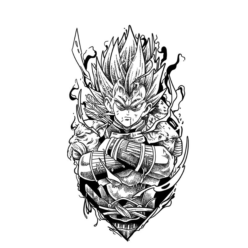 Dragon Ball Super Saiyan Herbal Tattoo Sticker Monkey King Beta Flower Arm Men's Domineering Waterproof Lasting Simulation Dragon Ball Super Saiyan Herbal Tattoo Sticker Monkey King Beta Flower Arm Men's Domineering Waterproof Lasting Simulation