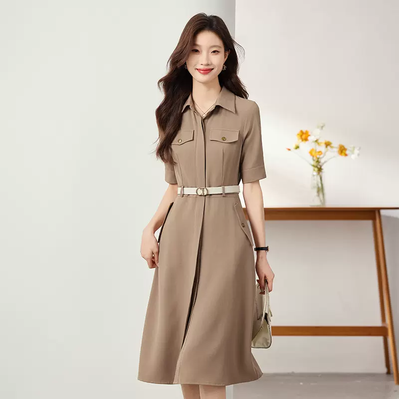 美容院珠宝店酒店工装空姐服白领职业装展会连衣裙夏售楼部工作服