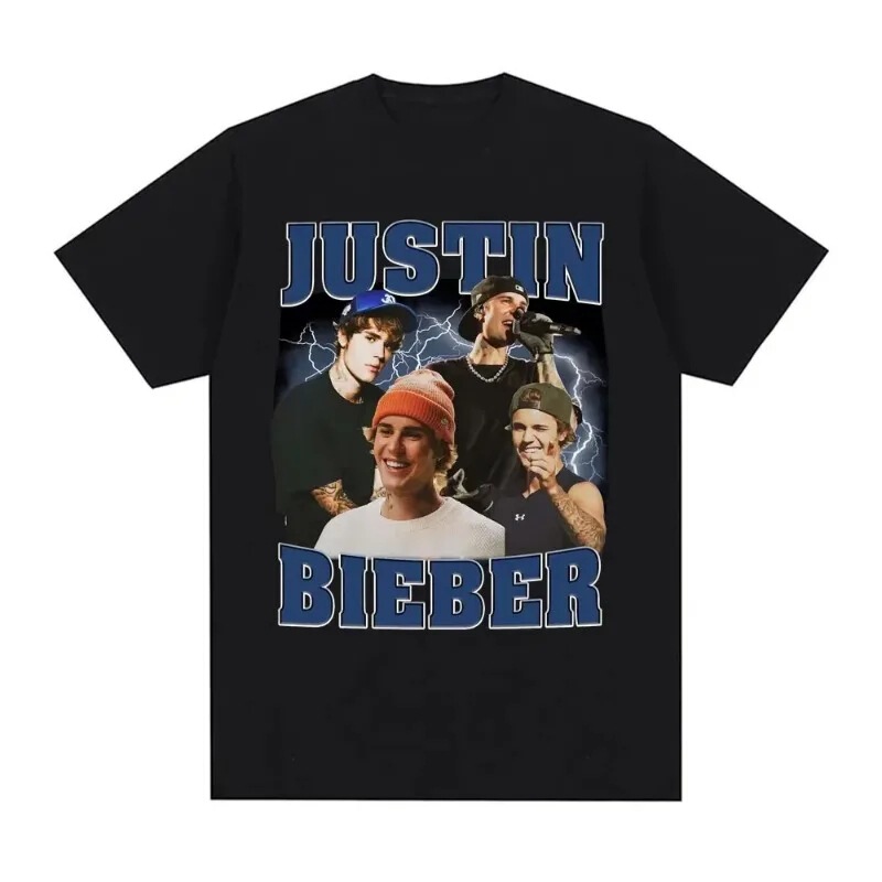 【European Size Cotton T-Shirt】Rapper Justin Bieber 2025 Men's and Women's Tour Graphic T-Shirt Harajuku Fashion 【European Size Cotton T-Shirt】Rapper Justin Bieber 2025 Men's and Women's Tour Graphic T-Shirt Harajuku Fashion